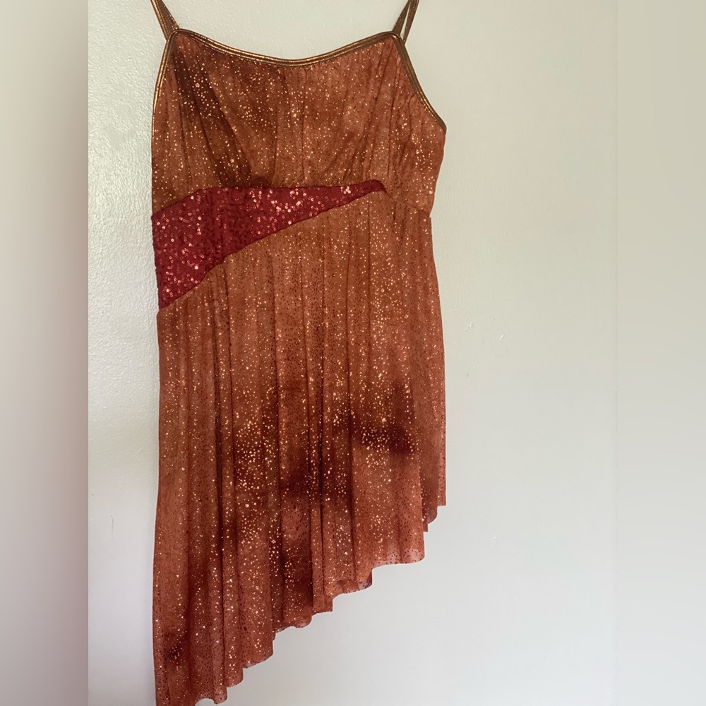 Gorgeous bronze sparkle dance costume